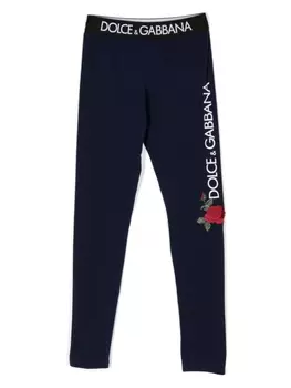 Dolce & Gabbana легинсы с логотипом, синий