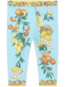 Dolce & Gabbana легинсы с принтом, синий