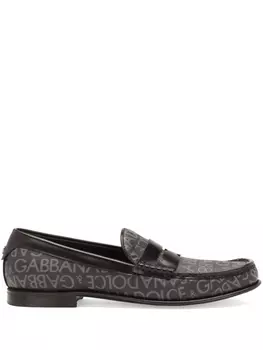 Dolce & Gabbana лоферы с логотипом, черный