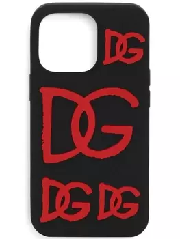 Dolce & Gabbana logo-embossed iPhone 13 Pro case, черный