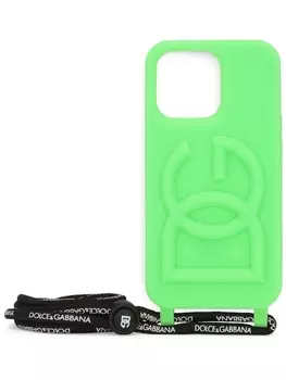 Dolce & Gabbana logo-embossed iPhone 13 Pro case, зеленый