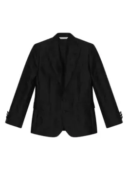 Dolce & Gabbana logo-jacquard single-breasted blazer, черный
