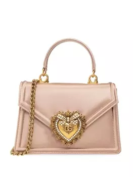 Dolce & Gabbana маленькая атласная сумка Devotion, розовый