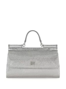 Dolce & Gabbana маленькая сумка Sicily KIM DOLCE&GABBANA со стразами, серебристый