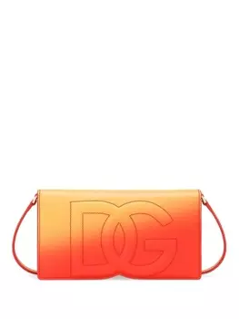 Dolce & Gabbana мини-сумка с вышитым логотипом и эффектом омбре, оранжевый