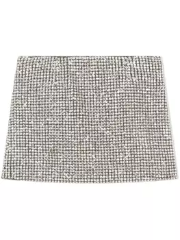 Dolce & Gabbana мини-юбка со стразами, серебристый