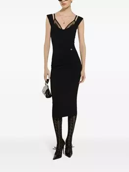 Dolce & Gabbana многослойное платье миди, черный