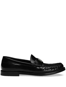 Dolce & Gabbana мокасины с логотипом, черный