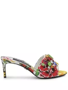 Dolce & Gabbana мюли с цветочным декором, красный