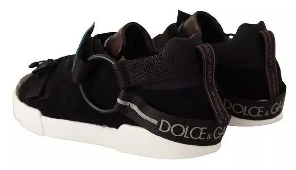 Dolce & Gabbana Мужские кожаные кроссовки с отделкой из овчины, коричневый