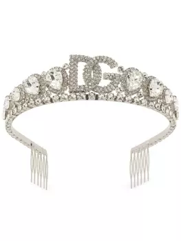 Dolce & Gabbana ободок с кристаллами, серебристый