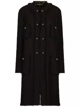 Dolce & Gabbana однобортное пальто из букле, черный