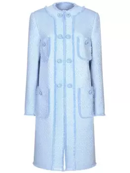 Dolce & Gabbana однобортное пальто из букле, синий