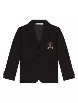 Dolce & Gabbana однобортный блейзер с вышивкой, черный