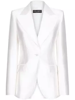 Dolce & Gabbana однобортный блейзер Turlington из шелка, белый