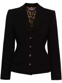 Dolce & Gabbana однобортный пиджак из вирджинской шерсти, черный