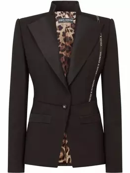 Dolce & Gabbana однобортный пиджак с логотипом, черный