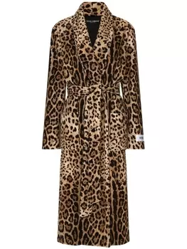 Dolce & Gabbana пальто KIM DOLCE&GABBANA с леопардовым принтом, коричневый