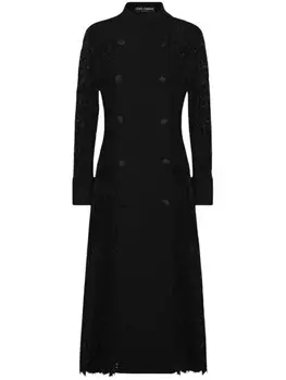 Dolce & Gabbana пальто с кружевными вставками, черный