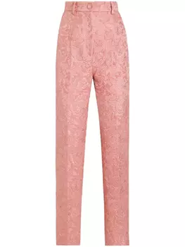Dolce & Gabbana парчовые брюки, розовый