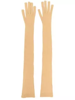 Dolce & Gabbana перчатки из смесового кашемира, коричневый