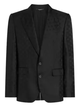Dolce & Gabbana пиджак с жаккардовым логотипом, черный