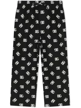 Dolce & Gabbana пижамные брюки с логотипом DG, черный