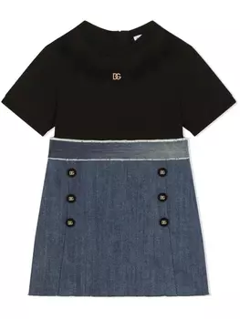 Dolce & Gabbana платье А-силуэта с логотипом DG, черный