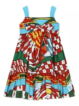 Dolce & Gabbana платье без рукавов с принтом, синий