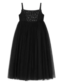 Dolce & Gabbana платье без рукавов с тюлем, черный