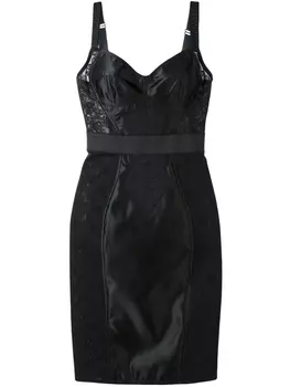 Dolce & Gabbana платье-бюстье с кружевной панелью, черный