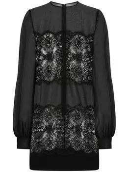 Dolce & Gabbana платье из органзы, черный