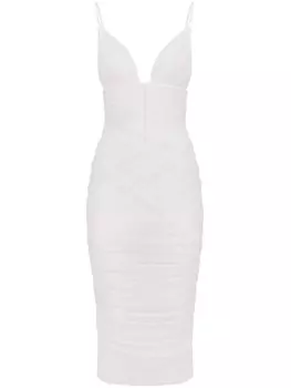 Dolce & Gabbana платье из тюля с драпировкой, белый