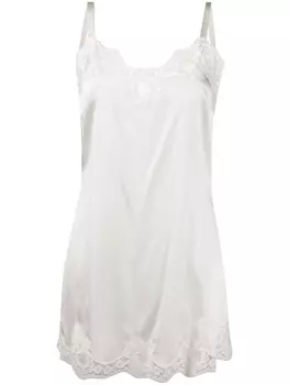 Dolce & Gabbana платье-комбинация с кружевом, белый