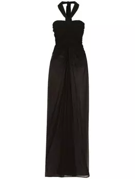Dolce & Gabbana платье макси из органзы, черный