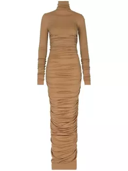 Dolce & Gabbana платье макси со сборками, коричневый
