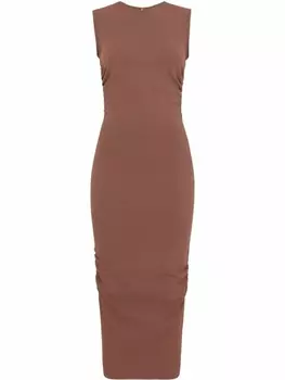 Dolce & Gabbana платье миди без рукавов, коричневый