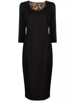 Dolce & Gabbana платье миди из смесовой шерсти, черный