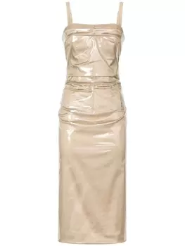 Dolce & Gabbana платье миди KIM DOLCE&GABBANA с прозрачным слоем, нейтральный цвет