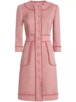 Dolce & Gabbana платье миди с бахромой, розовый