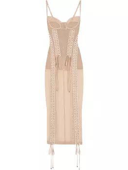 Dolce & Gabbana платье миди с бюстье, нейтральный
