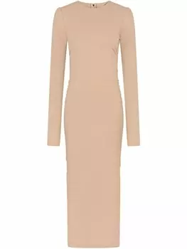 Dolce & Gabbana платье миди с драпировкой, нейтральный цвет