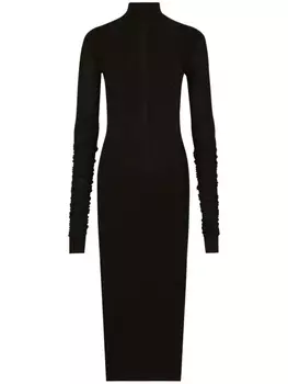 Dolce & Gabbana платье миди с кружевной вставкой, черный