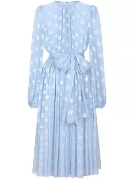 Dolce & Gabbana платье миди с монограммой, синий