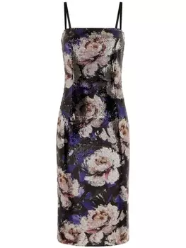 Dolce & Gabbana платье миди с пайетками, фиолетовый