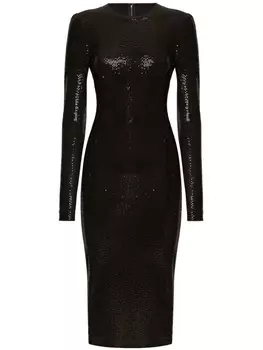 Dolce & Gabbana платье миди с пайетками, черный