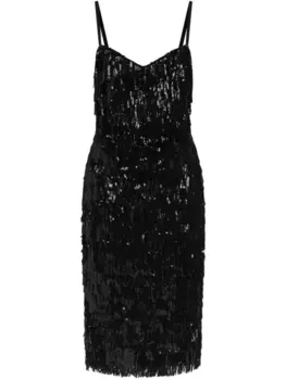 Dolce & Gabbana платье миди с пайетками, черный
