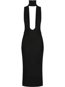Dolce & Gabbana платье миди с вырезом, черный