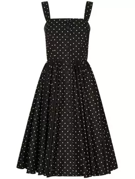 Dolce & Gabbana платье миди в горох, черный