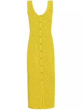 Dolce & Gabbana платье миди в технике кроше, желтый